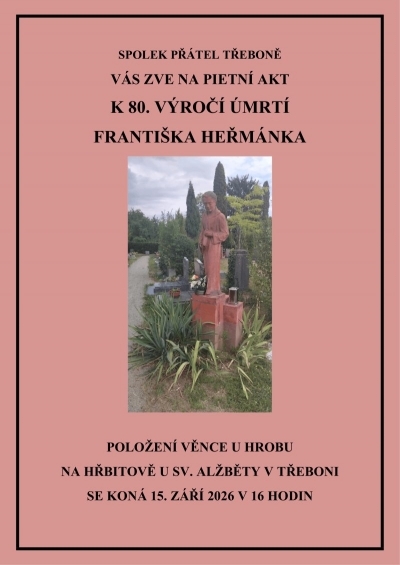 Pietní setkání k 80. výročí úmrtí spisovatele Františka Heřmánka