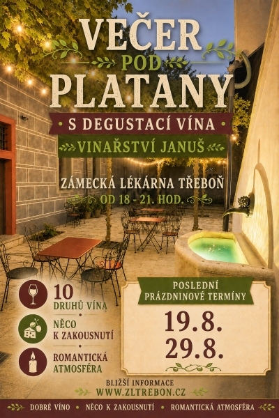 Večer pod platany s degustací vína