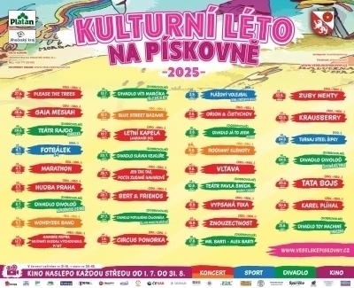 Program Kulturní léto na pískovně 2025
