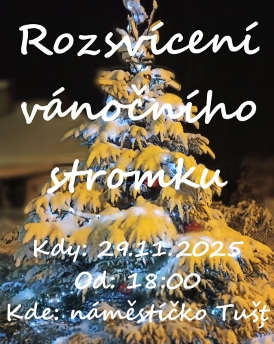 Rozsvícení vánočního stromu v Tušti