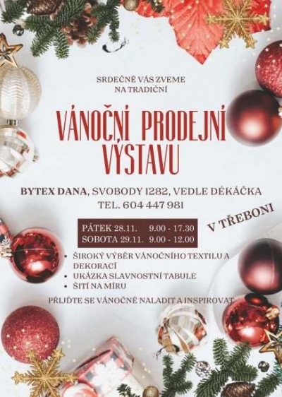 Vánoční prodejní výstava textilu, ukázka slavnostní tabule