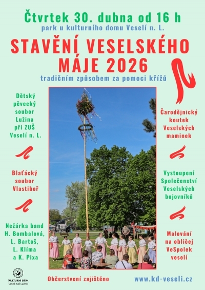 Stavění veselského Máje 2026
