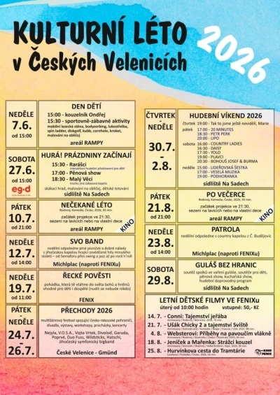 KULTURNÍ LÉTO 2026 v Českých Velenicích